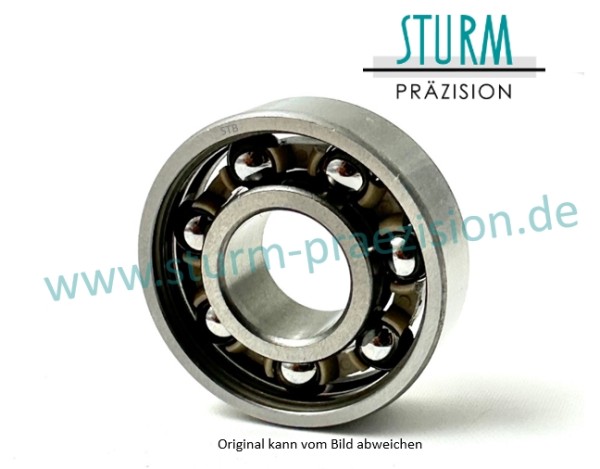 Sonder-Rillenkugellager 6201-13-C3-PEEK ähnl. DIN 625 mit Sonderbohrung 13 mm
